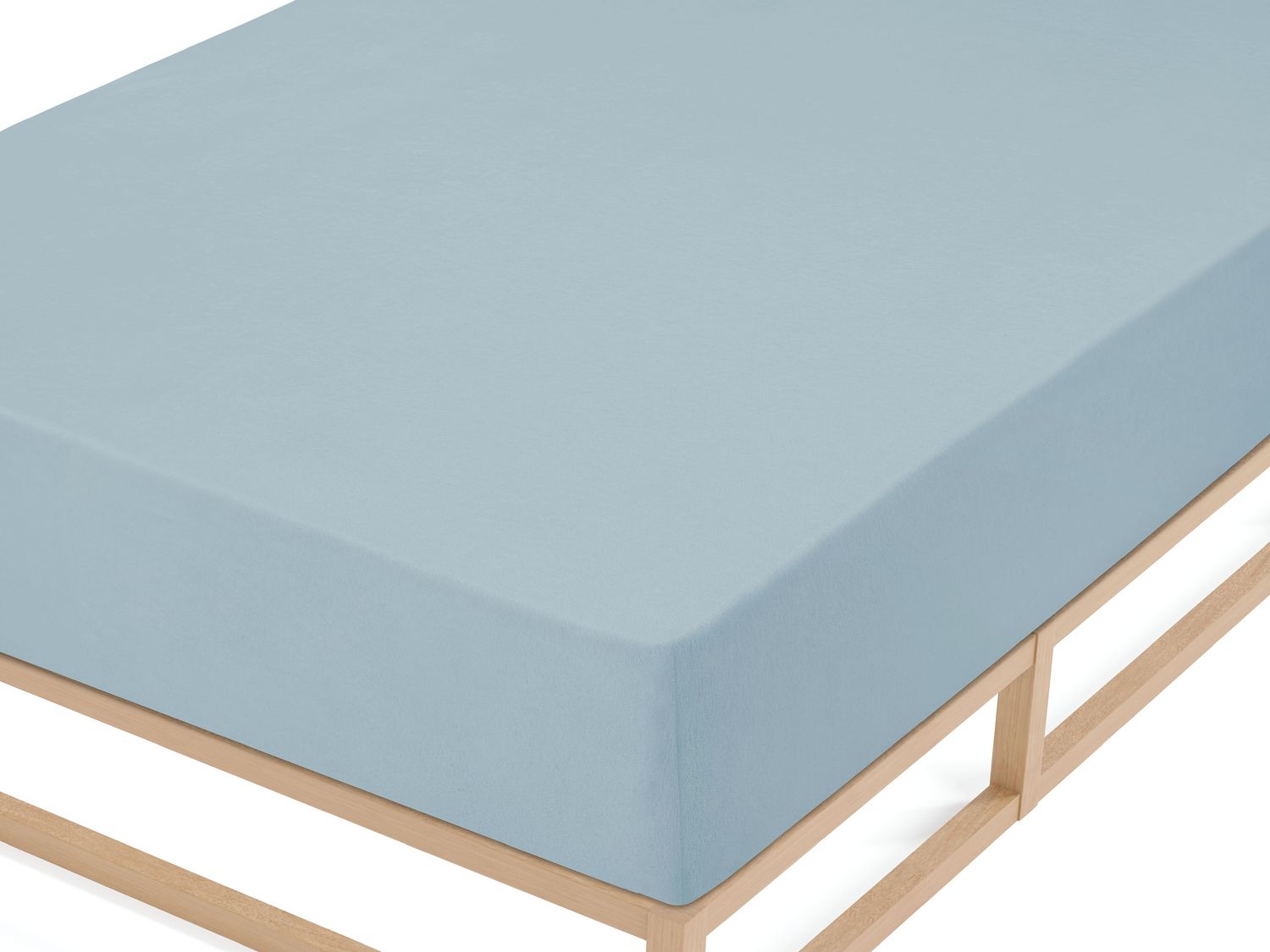 biberna Frottee-Stretch-Spannbetttuch 0012344, taubenblau, 1x 140x200 cm - 160x200 cm Bild 1