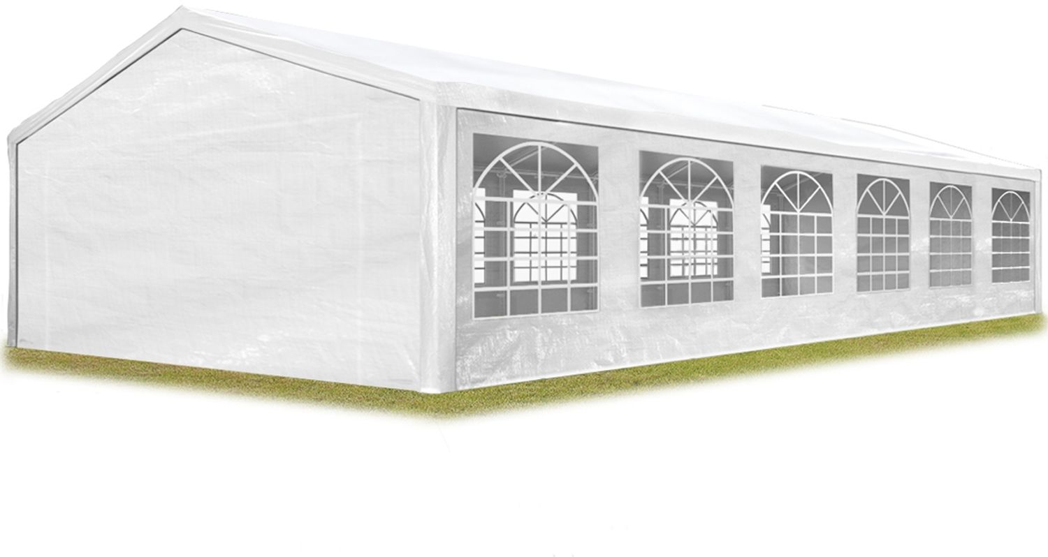 Toolport Partyzelt Pavillon, PE Plane 350 N weiß, 6x12 m Bild 1