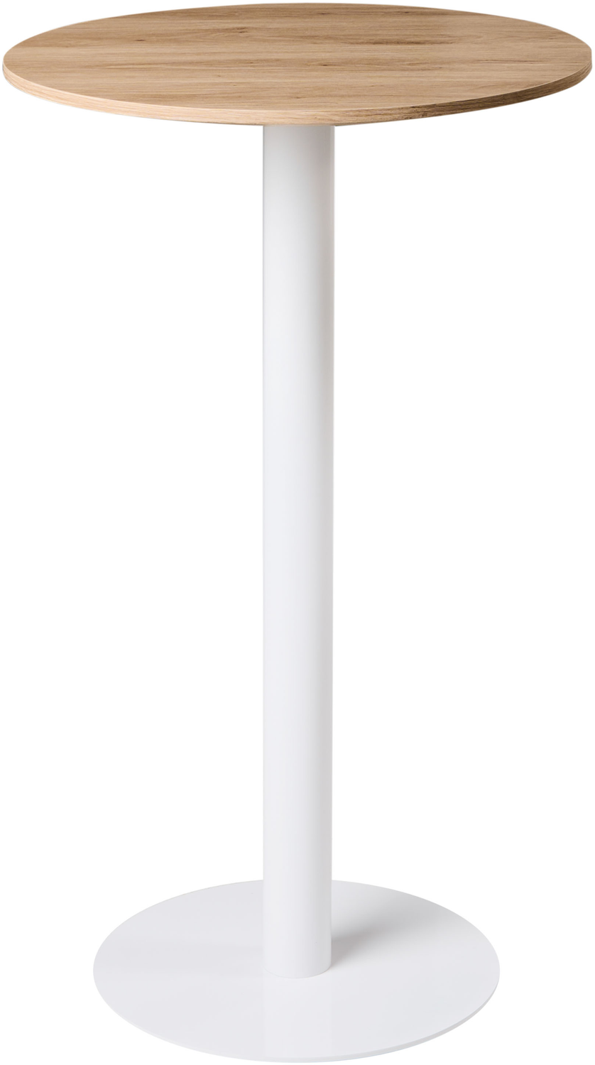 Stehtisch MORELLA Hellbraun Weiß 60 cm 60 cm Bild 1