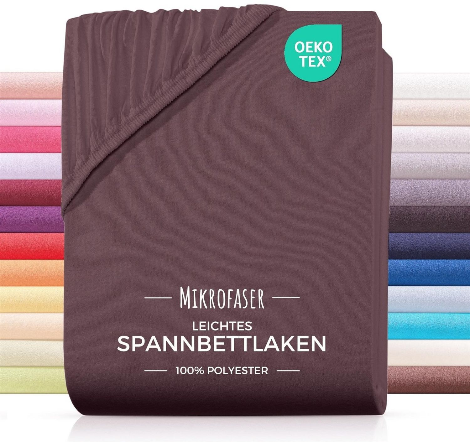 Carpe Sonno Spannbettlaken 90x200 100x200 140x200 160x200 180x200 200x200 Mikrofaser Polyester, Mikrofaser, Gummizug: rundum, (1 Stück), Weiches Spannbetttuch Bügelfrei & Pflegeleicht, 160x200 Braun Bild 1