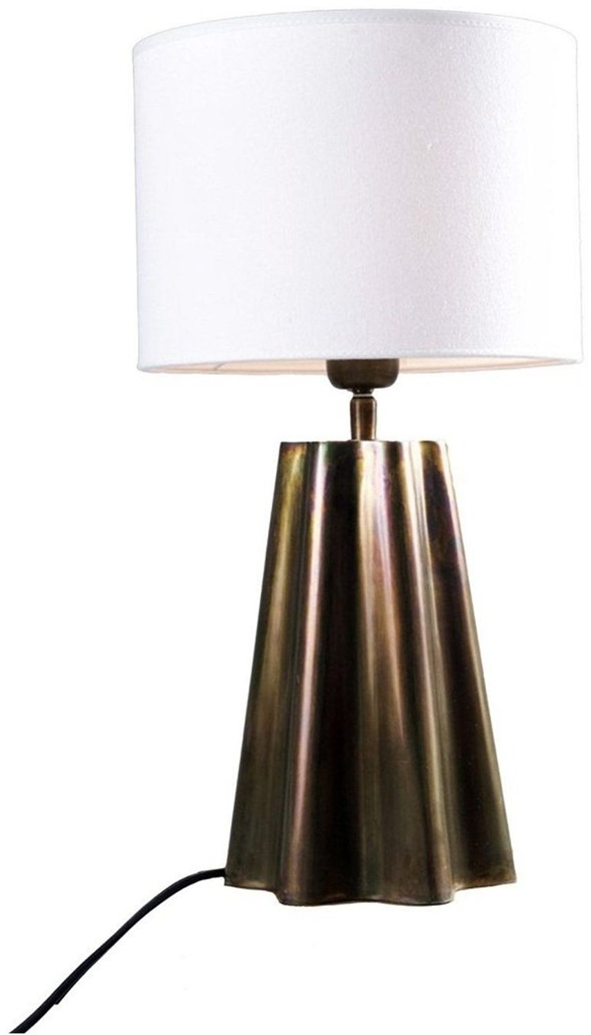 PR Home 4373402-FR01 Tischleuchte Aira Öl Messing Optik Schirm Weiß 50cm Bild 1