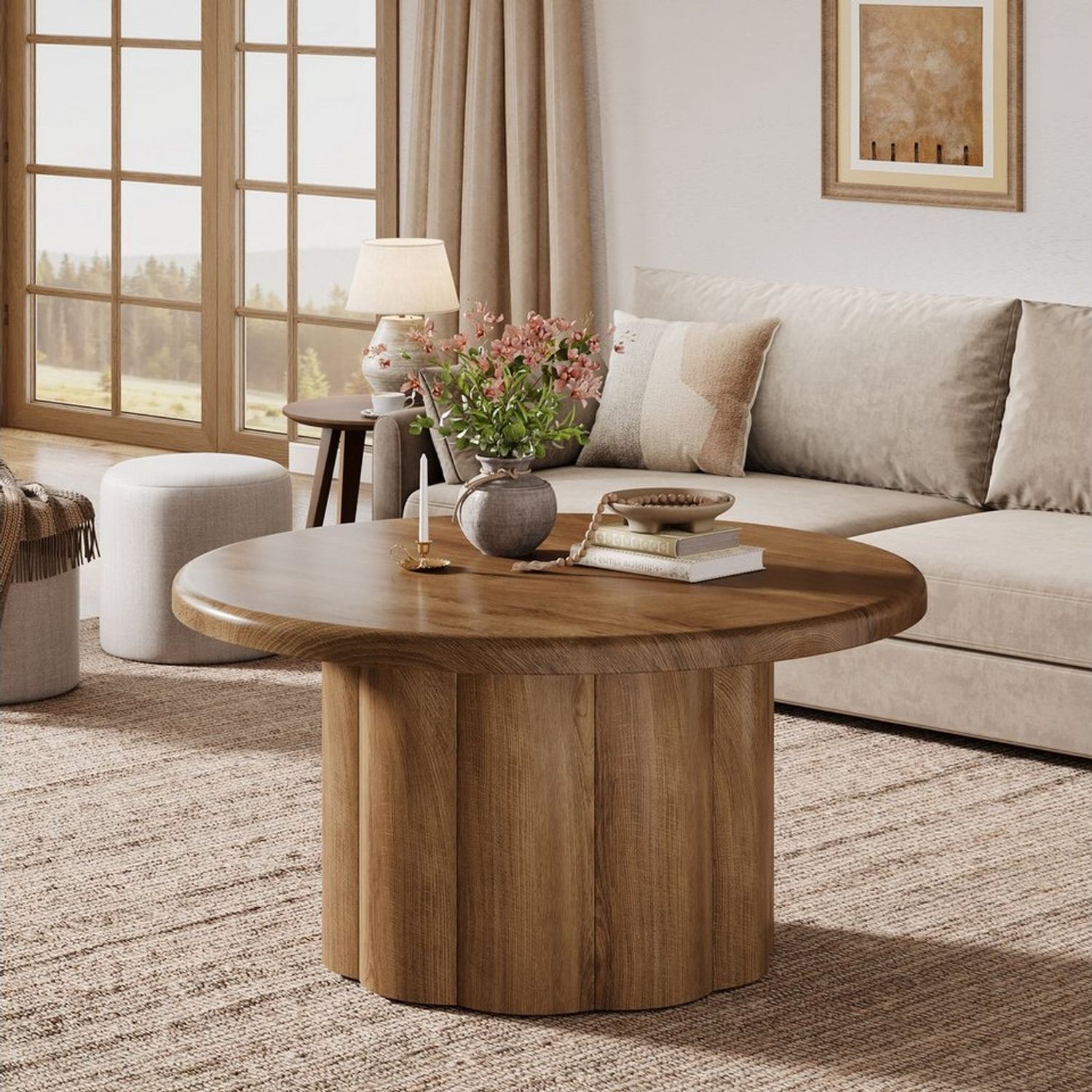 Tribesigns Couchtisch 80 cm runder Couchtisch für das Wohnzimmer, für kleine Räume Bild 1