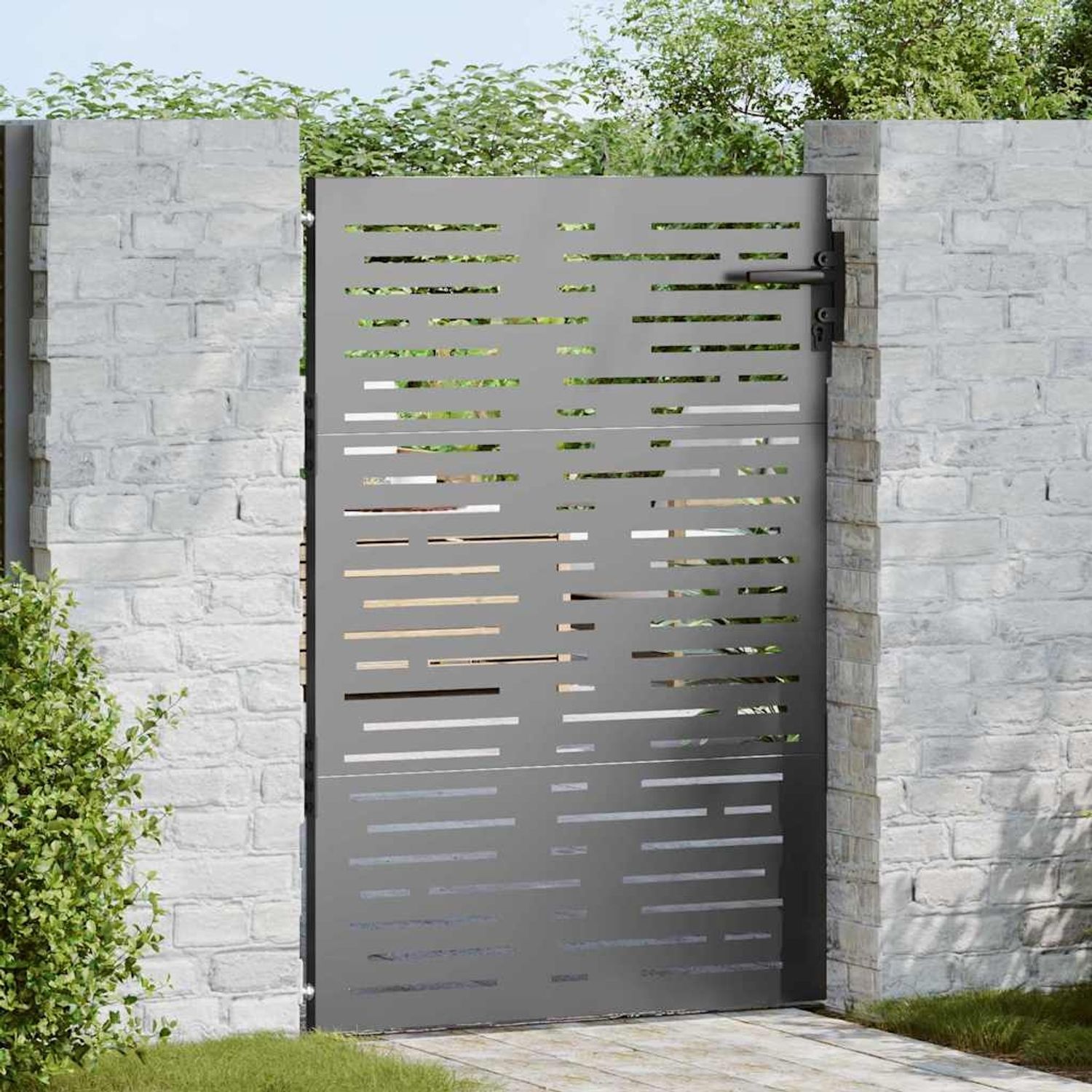 vidaXL Gartentor Schwarz 85 x 150 cm Pulverbeschichteter Stahl 42015876 Bild 1