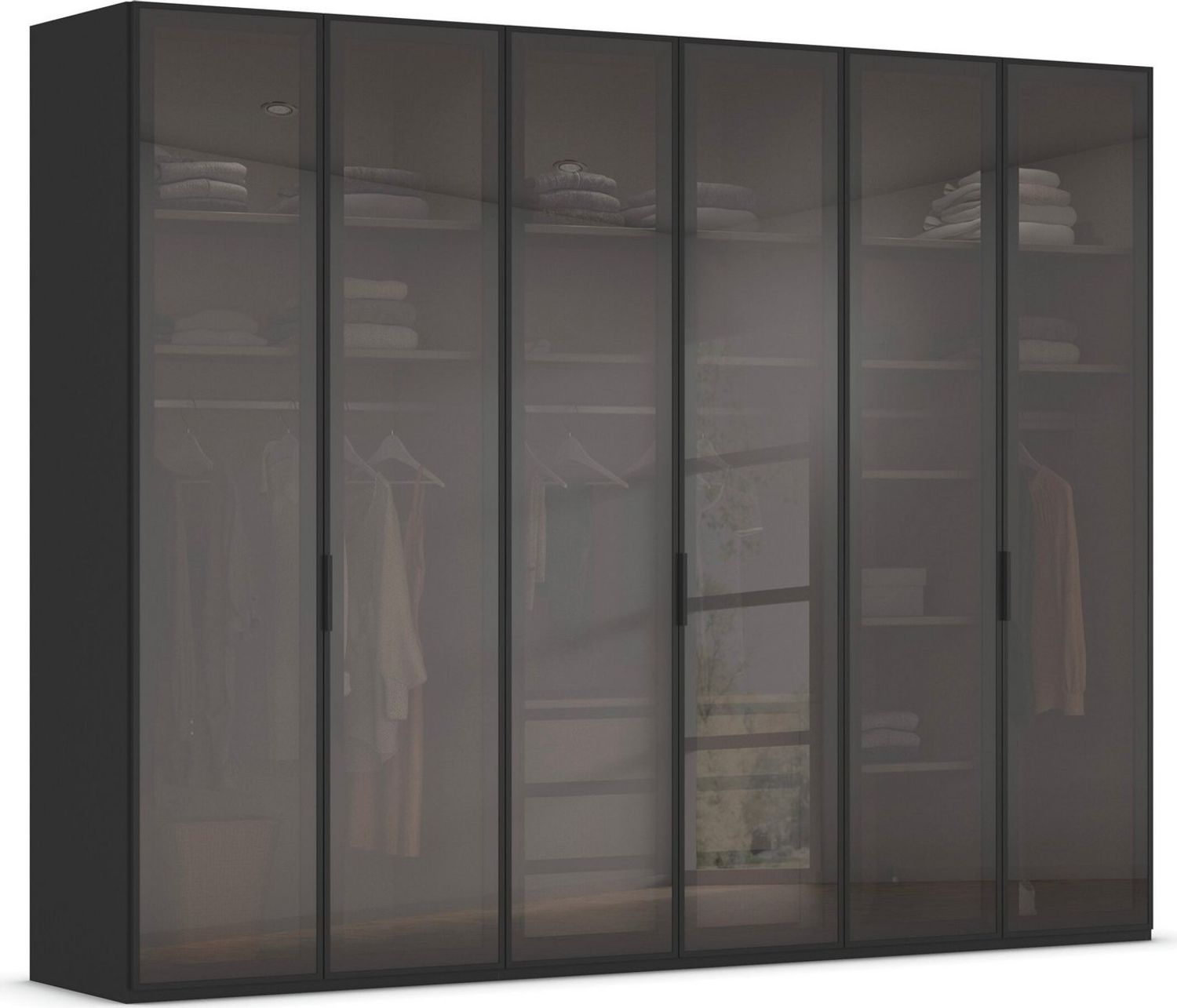 rauch Kleiderschrank Schrank Garderobe SKAT SHINE Breiten 151/201/251/301cm, Höhe 223/235cm (3 verschiedene Ausstattungen BASIC/CLASSIC/PREMIUM (inkl. SOFT-CLOSE) edle Schrankfront mit hochwertigen Glasrahmentüren MADE IN GERMANY Bild 1