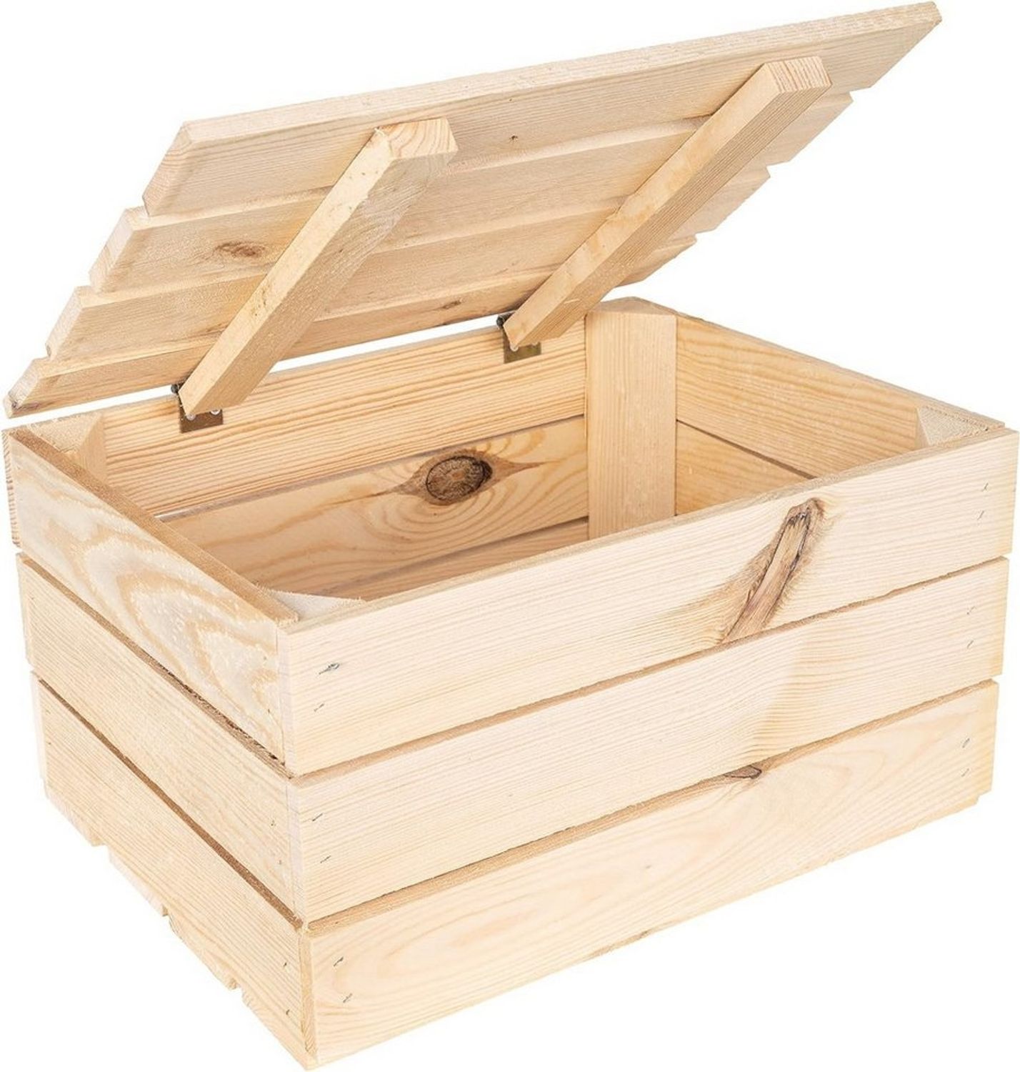 Creative Deco Aufbewahrungsbox Holztruhe Holzkiste mit Deckel Spielzeugkiste Holzbox, mit Scharnieren Bild 1