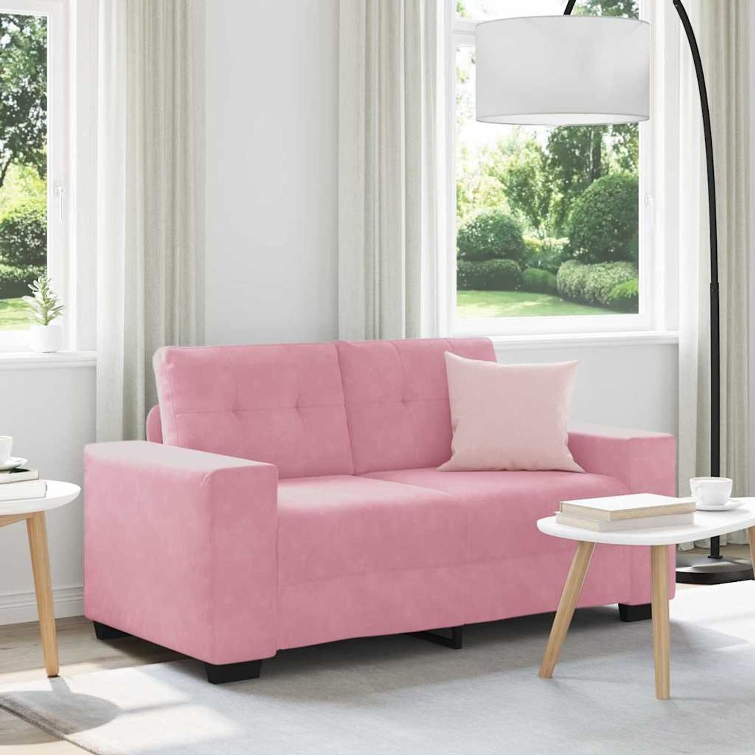 vidaXL Zweisitzer-Sofa Rosa 160 cm Samt 4105113 Bild 1