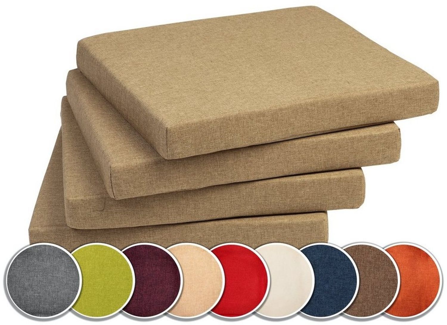 sunnypillow Stuhlkissen 4er Set Kissen 40 x 40 x 5 cm, Sitzkissen Sitzauflage für Stühle, Bänke Bild 1