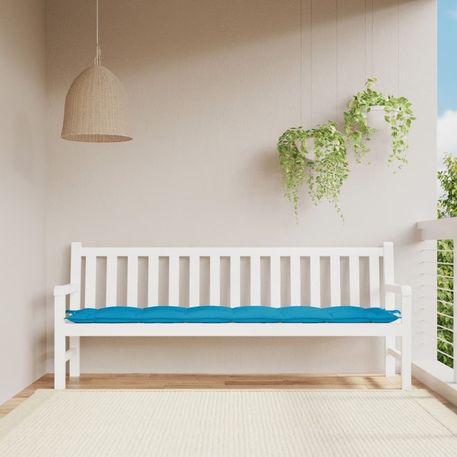 vidaXL Gartenbank-Auflage Hellblau 200x50x7 cm Oxford-Gewebe 361644 Bild 1
