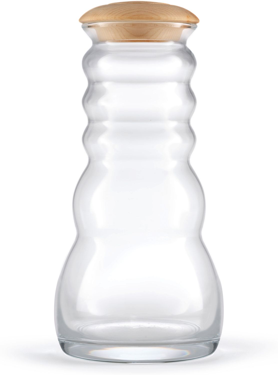 Krug Cadus 1l white - Blume des Lebens - Zirbenholzdeckel - mundgeblasen Bild 1