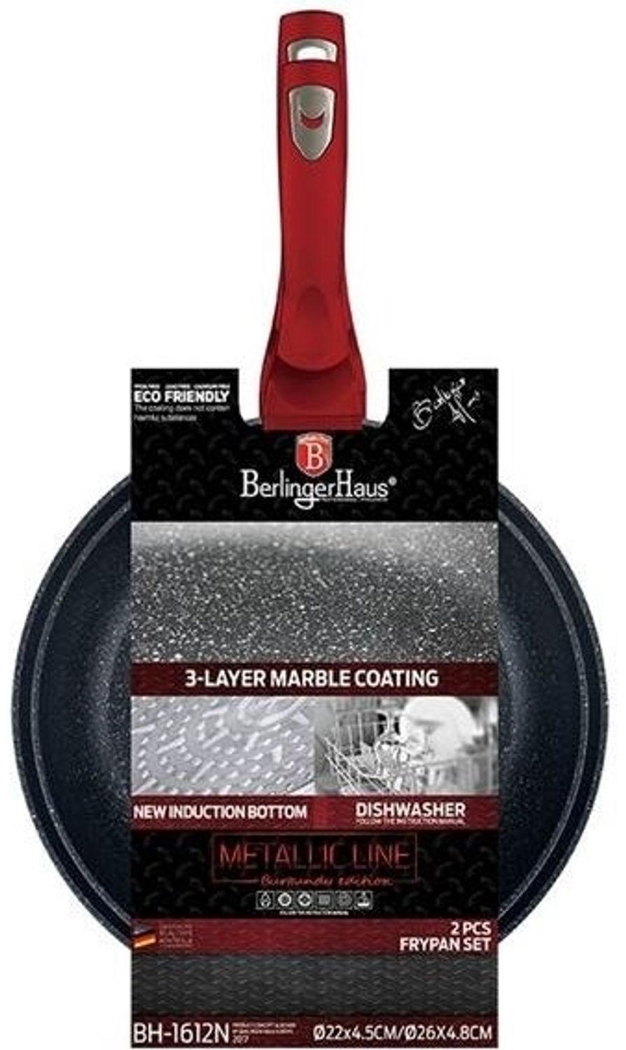Berlinger Haus Berlinger Haus Zestaw 2 Patelni Granitowych 22 26cm Metallic Line BurgundyBH1612N Bild 1