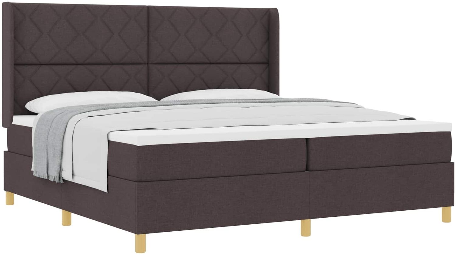 vidaXL Boxspringbett mit Matratze Dunkelbraun 200 x 200 cm Stoff 3341920 Bild 1