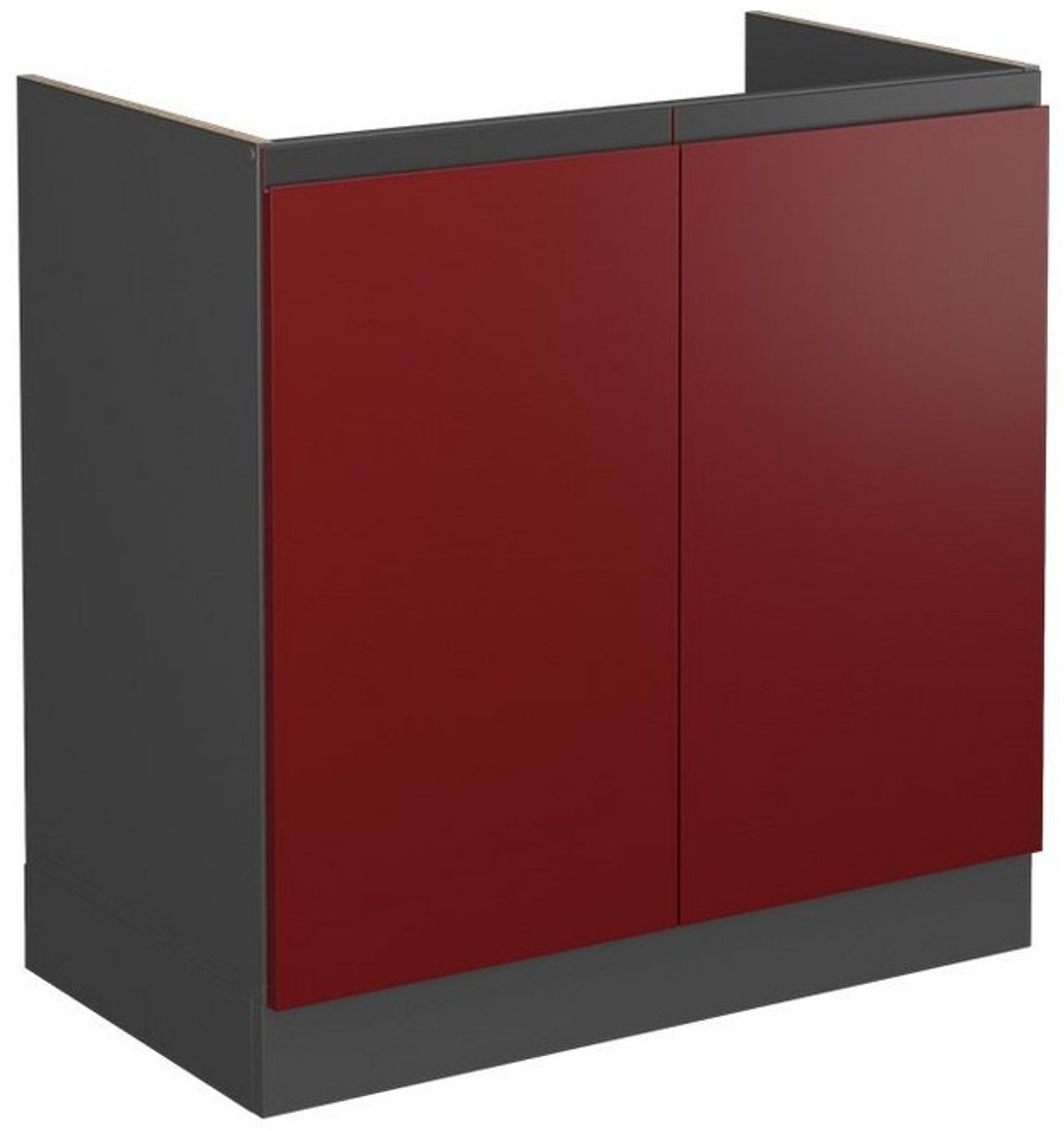 Spülenunterschrank R-Line Rot 80 cm J-Shape, ohne Arbeitsplatte Vicco Bild 1
