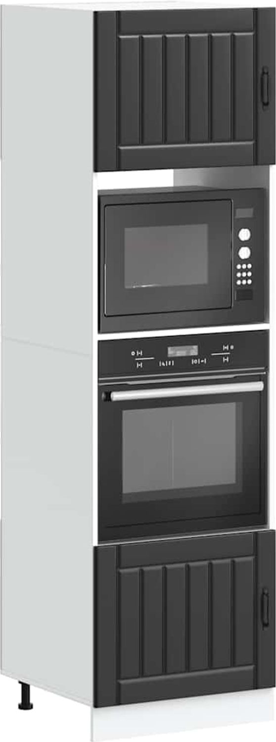 vidaXL Herdumbauschränke 2 Stk. Lucca Schwarz Holzwerkstoff 3315042 Bild 1