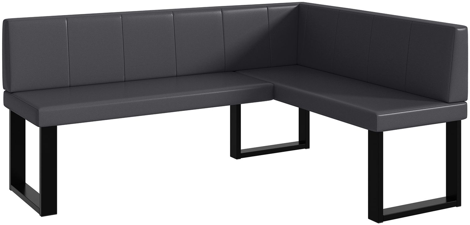 MEBLINI Eckbank für Esszimmer - Küchenbank - Essecke - Sitzecke Küche - PETER - U-Beine 128x168x87cm Rechts - Grau Kunstleder Bild 1