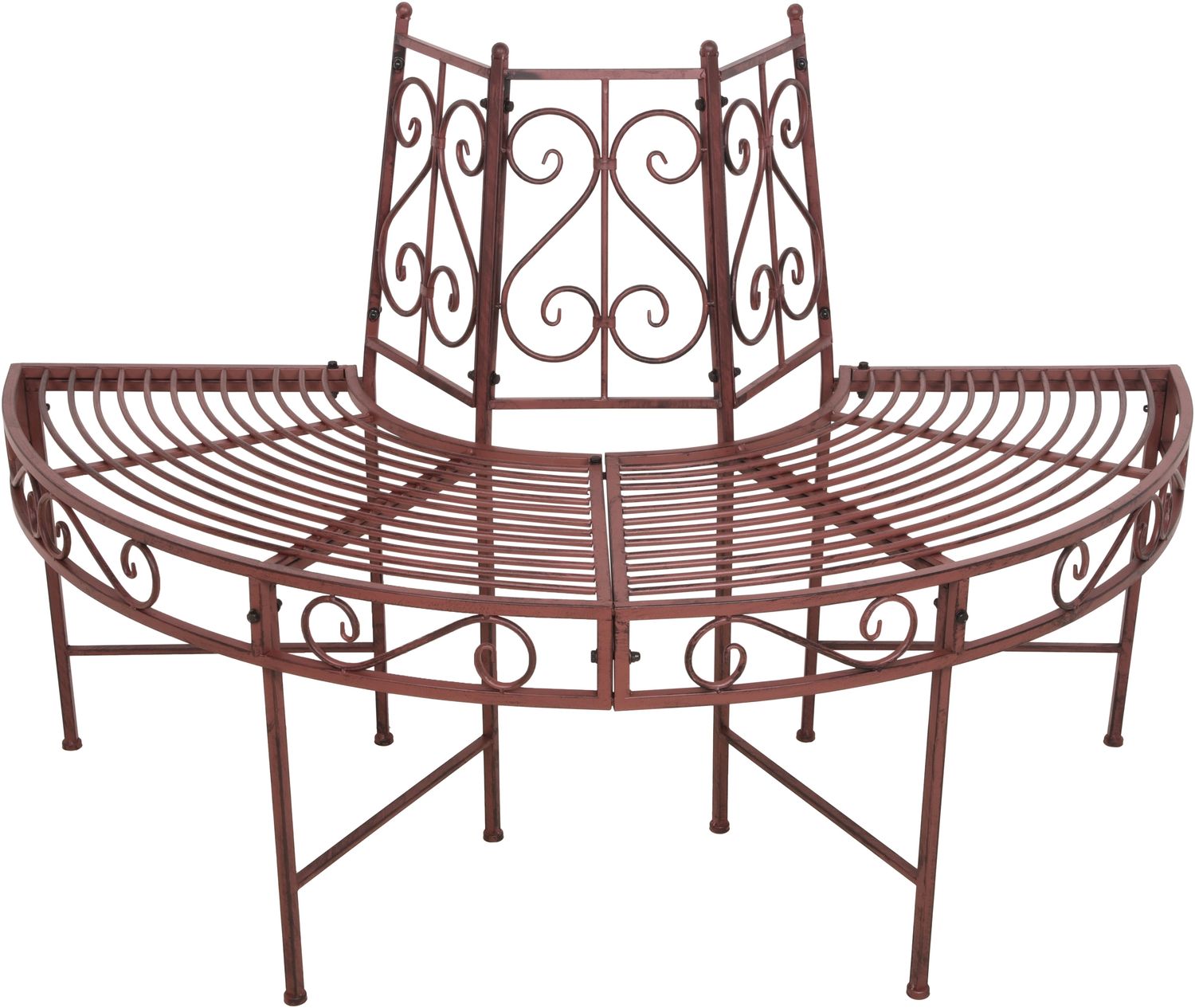 Baumbank TINA - Stahl Schwarz-braun 80x63x122cm | Gartenbank Baumbank-Halbkreis wetterfest Terrassenbank Sitzbank Outdoor Bild 1