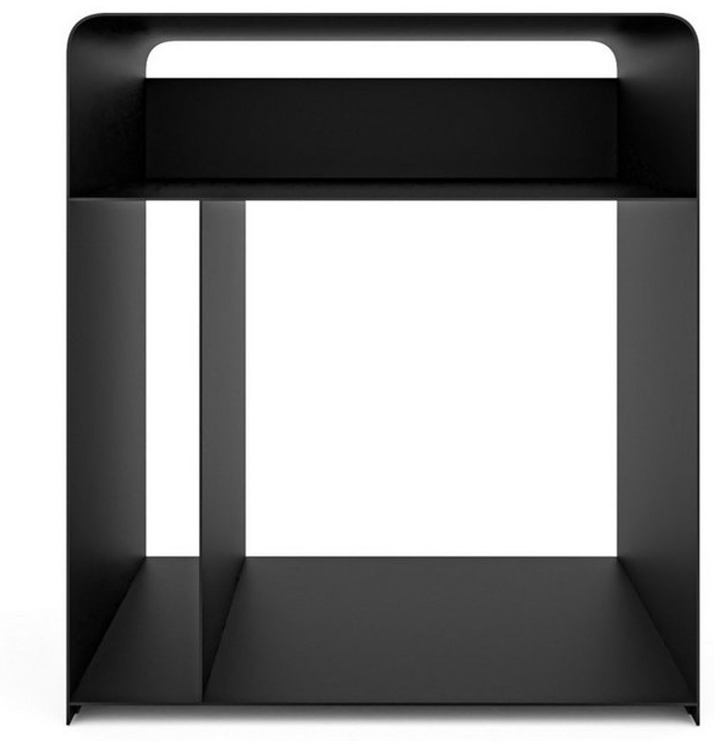 HEVVA Nachttisch ELY - Metall Schwarz/Weiß Matt für Schlafzimmer Bild 1