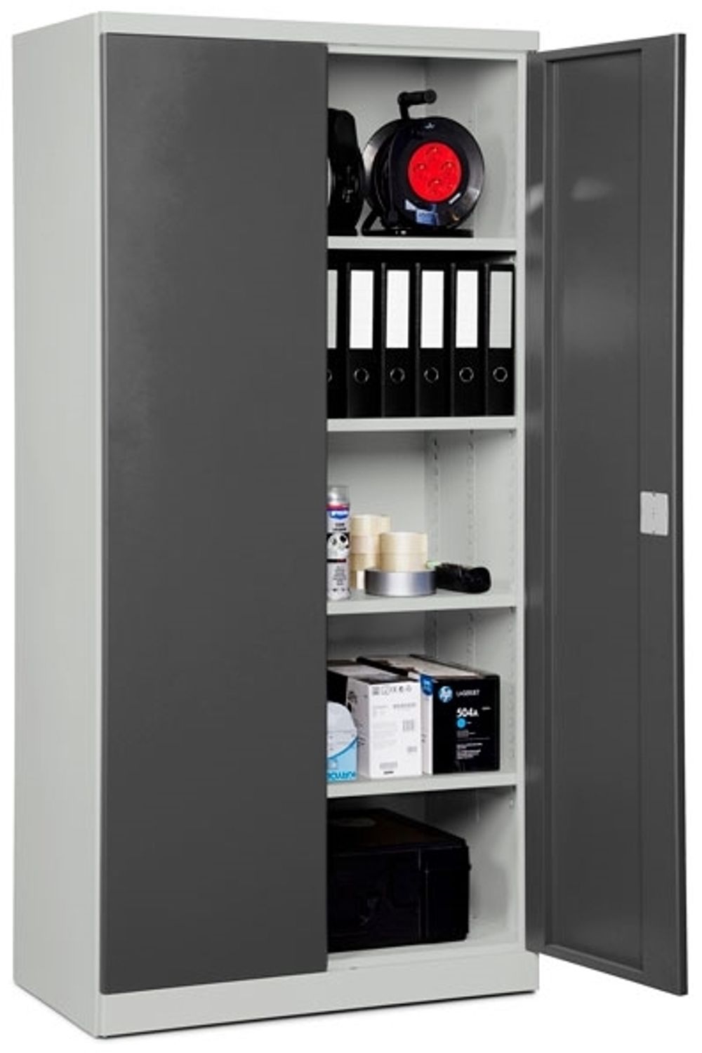 Stahl-Lager-/Aufbewahrungsschrank ASHV 1980x980x670 mm Anthrazit-Türen Bild 1