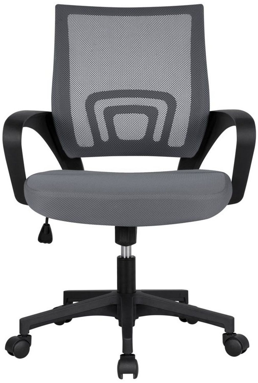 Yaheetech Drehstuhl, höhenverstellbar, mit Schaukelfunktion, ergonomisch, mit Netzrückenlehne, Dunkelgrau, 60,5 x 60 x 87-97 cm Bild 1