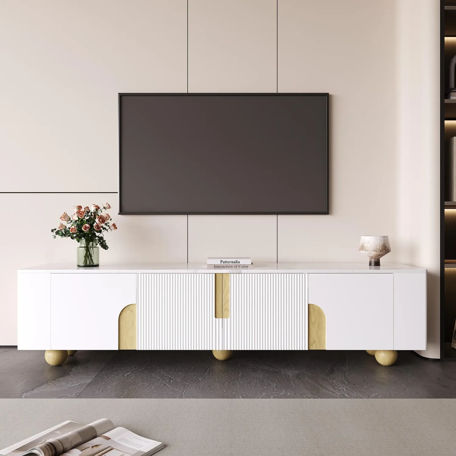 Lowboard, TV-Board, 180 cm, TV-Schrank, Fernsehschrank für Wohnzimmer, stehend Bild 1