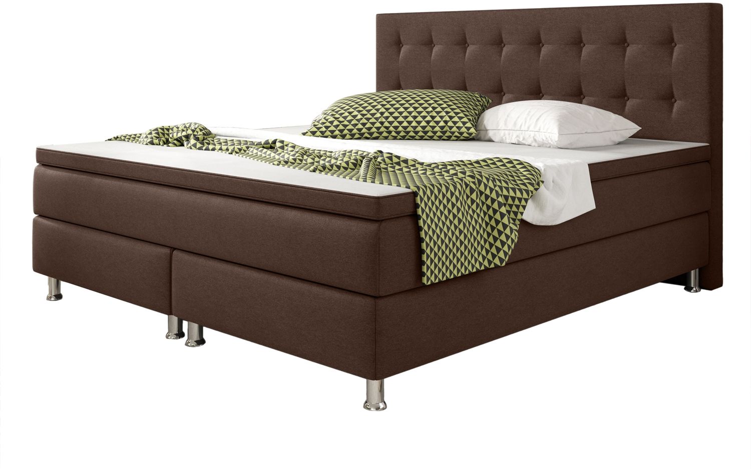 Inter Boxspringbett Köln Webstoff Braun 180x200 cm Bild 1
