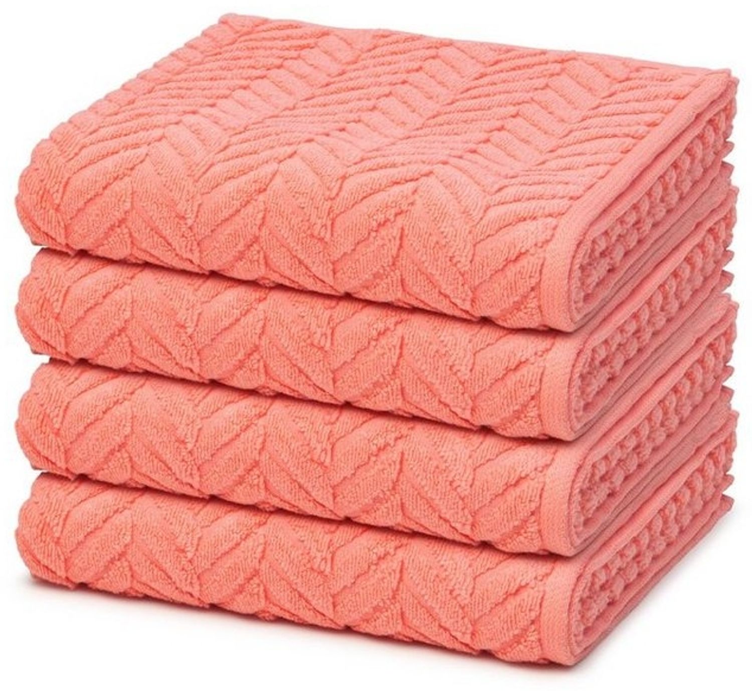 Ross Sensual Skin Zopf 4 tlg. Frottier-Set - 4 X Handtuch (50 X 100cm) - 500 g/m2 - Peach Pink Bild 1