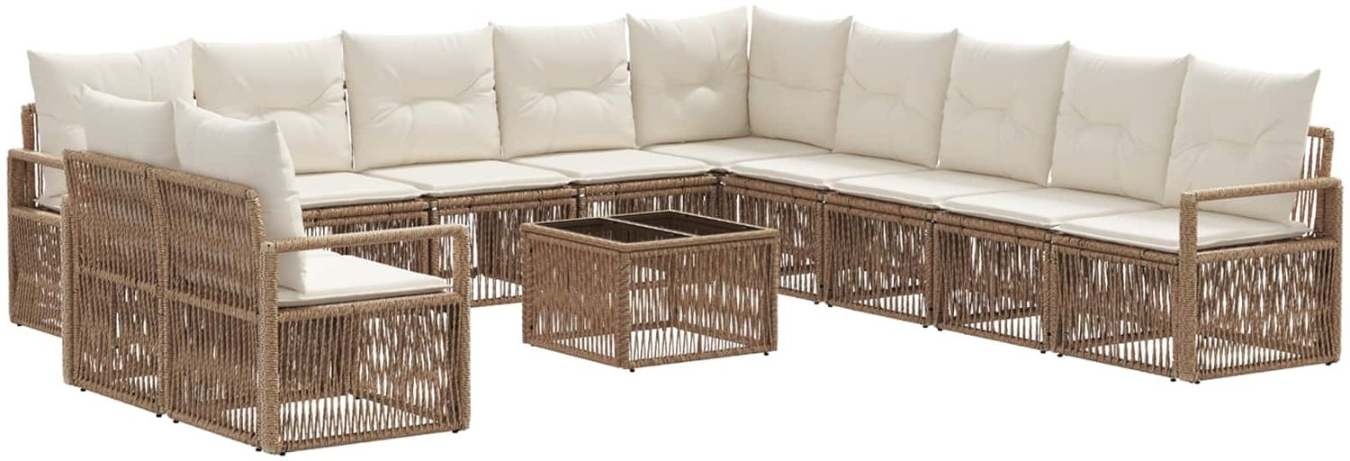 vidaXL Gartensofa-set 12 pcs Beige Poly-Rattan 3435768 Bild 1
