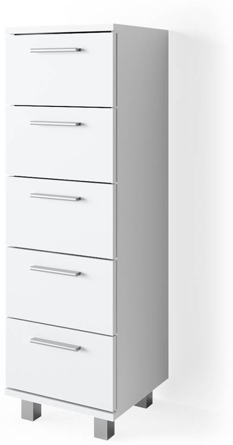 Badschrank Ilias Weiß 30 x 95 cm Vicco Bild 1