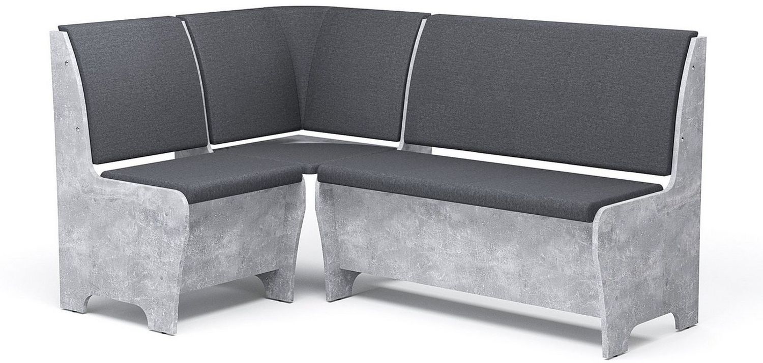 Rodnik Eckbank "Tunis", Grau, Betonoptik, Spanplatte, Sitze gepolstert, mit Stauraum, 150x120 cm Bild 1