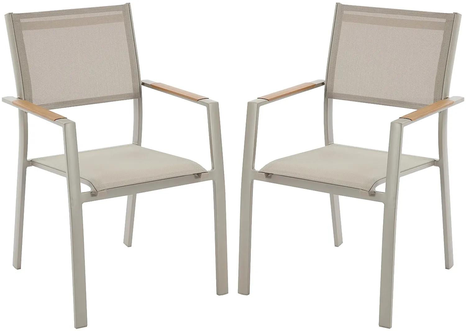 Vente-unique - MACILA Garden dining set Metall Schokoladenbraun - B 60 cm x H 89 cm x L 57 cm Bild 1