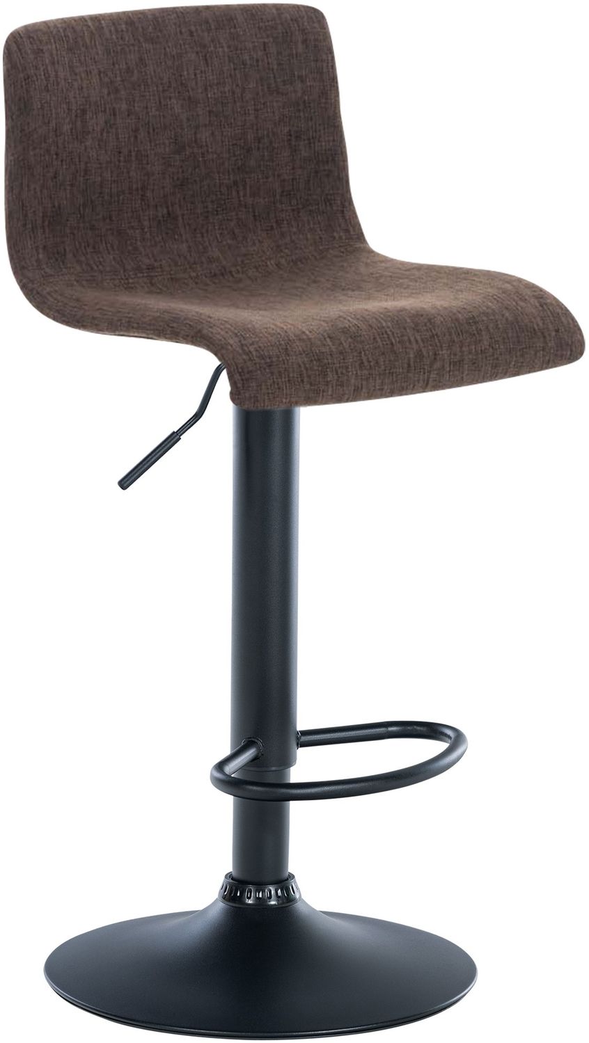 Barhocker PESAN - Stoff Braun 39x36x84 cm Schwarz | Barstuhl Höhenverstellbar Mit Lehne Drehbar Tresenhocker Tresenstuhl Kneipenhocker Kneipenstuhl Bild 1