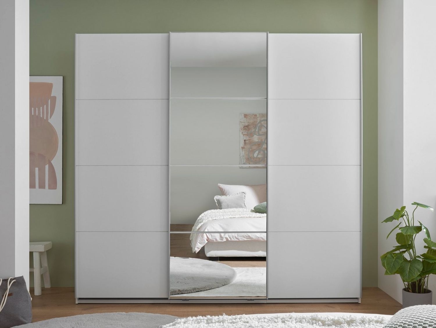Schlafkontor Schwebetürenschrank Carano Kleiderschrank, Schiebetürenschrank mit Spiegeltür Bild 1