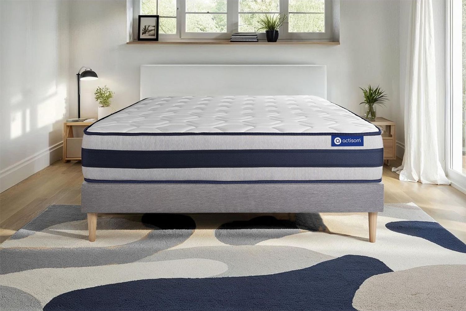 Actimemo ergo matratze 130x220 cm + Bettgestell mit lattenrost - Dicke : 24cm - Memory-Schaum - H4 Bild 1