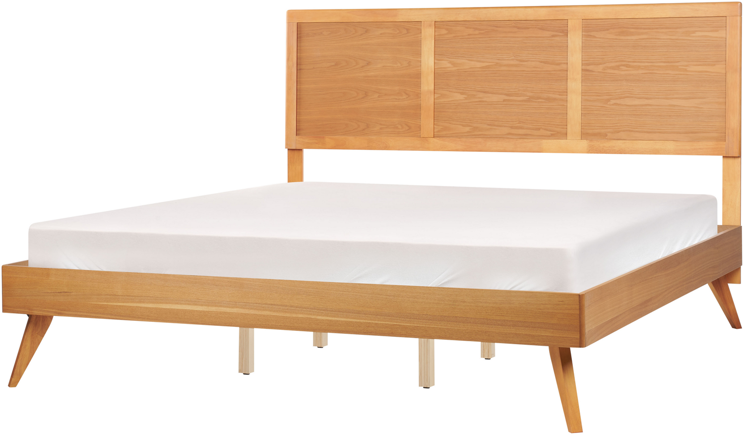 Bett mit Lattenrost ISTRES 180 x 200 cm Holz Heller Holzfarbton Bild 1