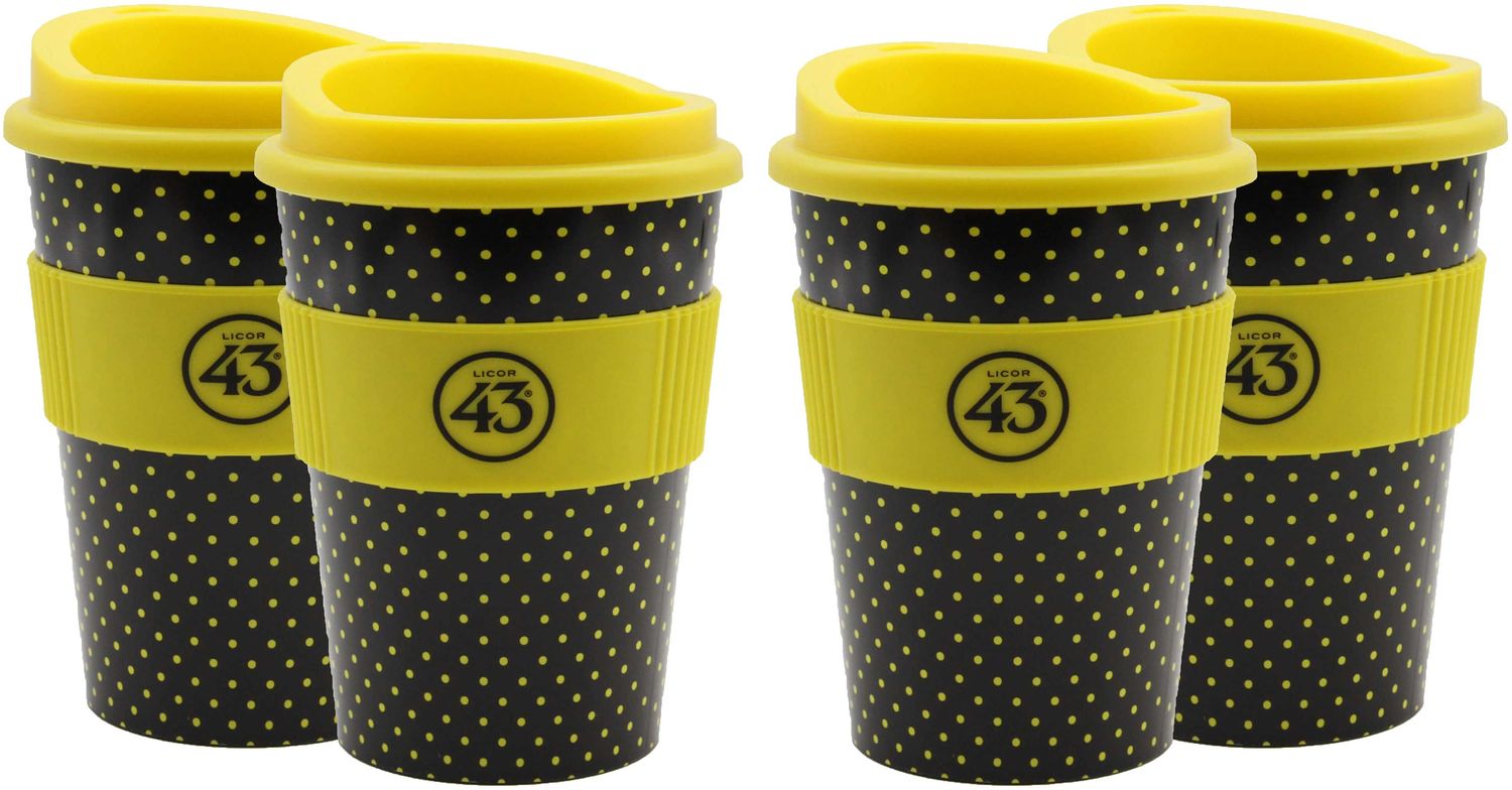 Licor 43 Kaffeebecher - 4er Set Trinkbecher Coffee to go mit Deckel Likör Liquor 43er Bild 1