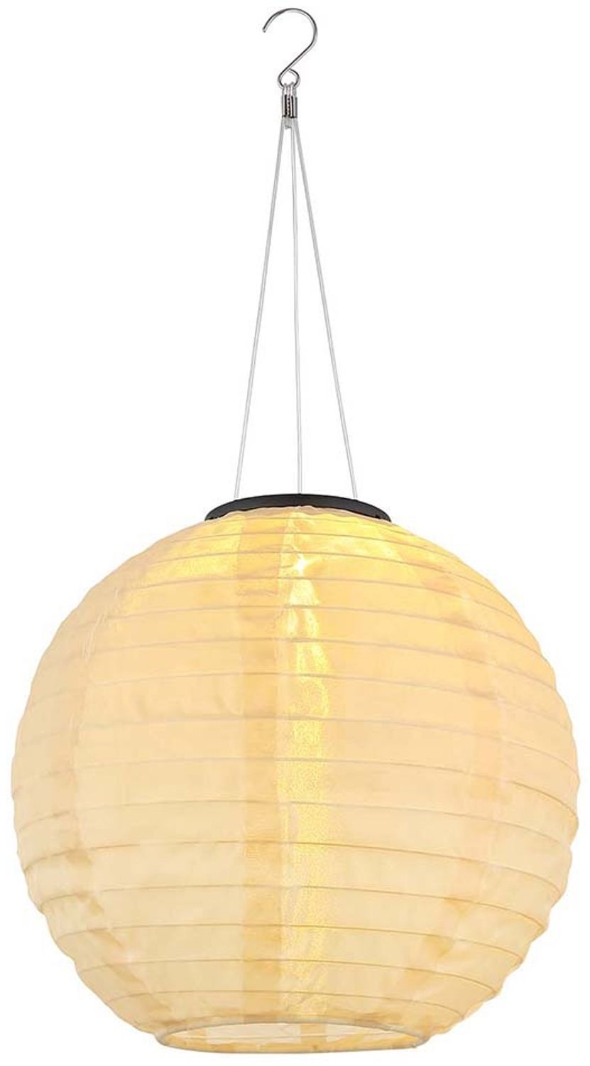 LED Solar Außen-Hängeleuchte, Lampion sandfarben, H 55 cm Bild 1