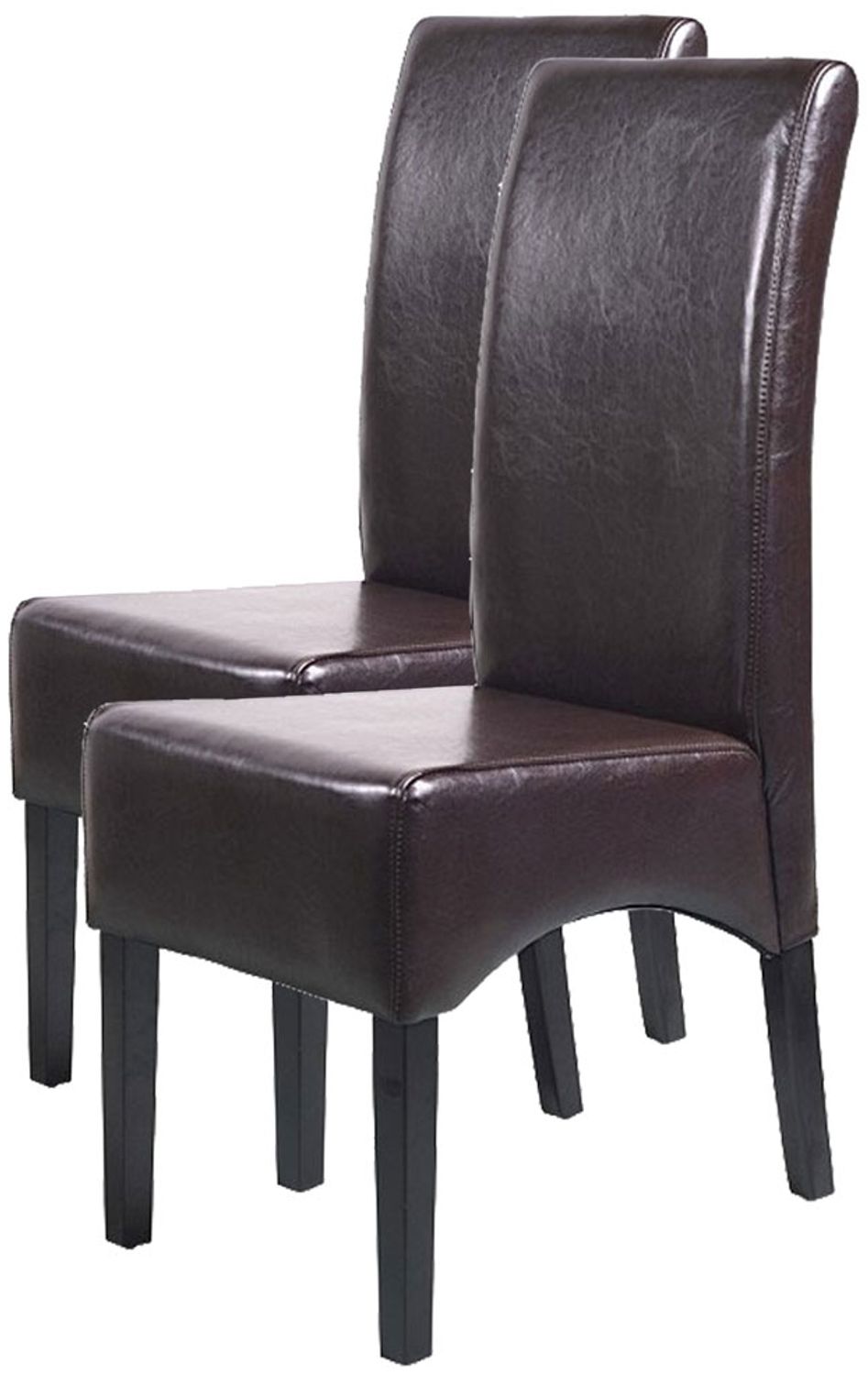 2er-Set Esszimmerstuhl Küchenstuhl Stuhl Latina, LEDER ~ braun, dunkle Beine Bild 1