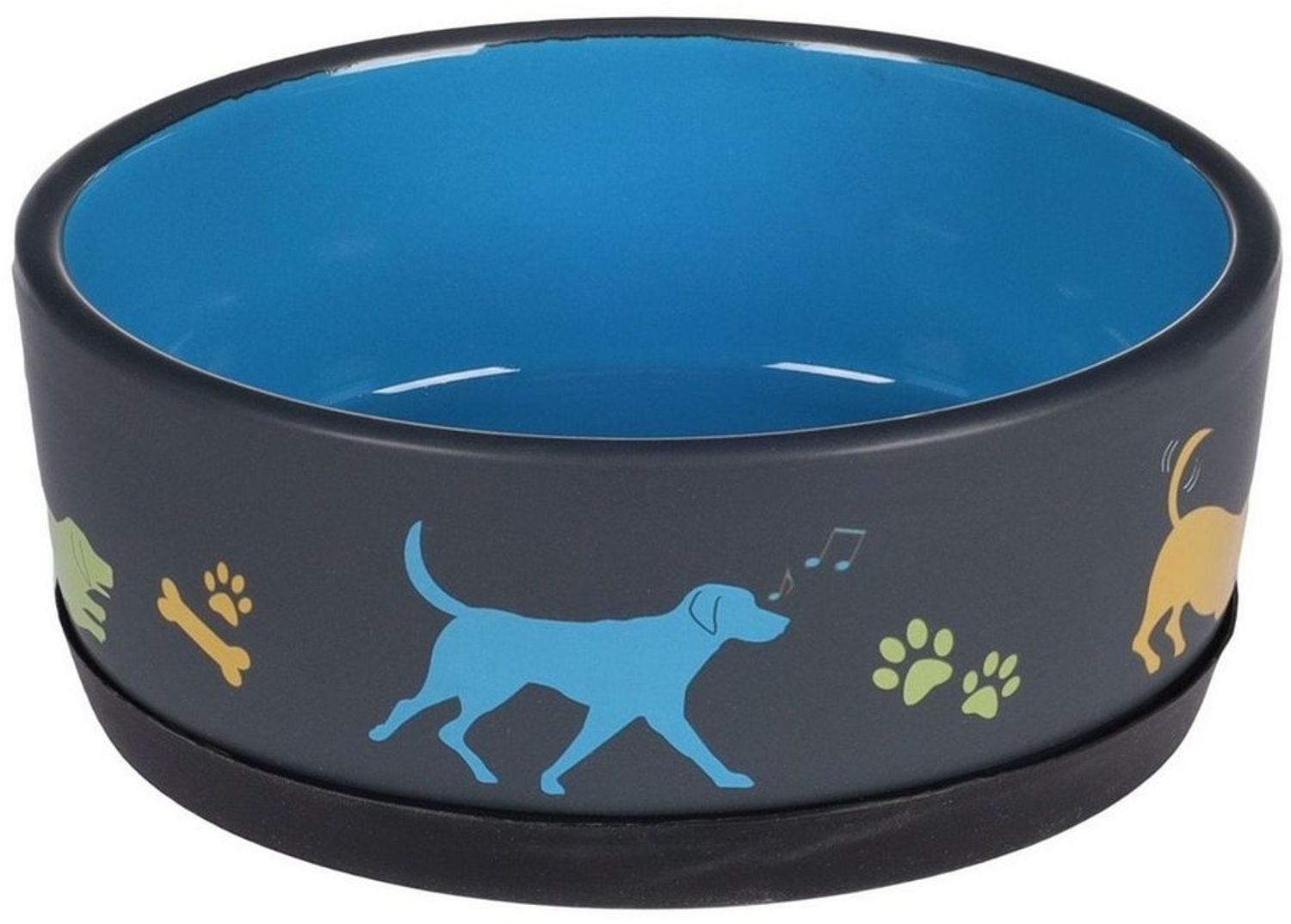 Flamingo Futternapf Futter- und Trinknapf Cori rund dunkelgrau/blau Bild 1