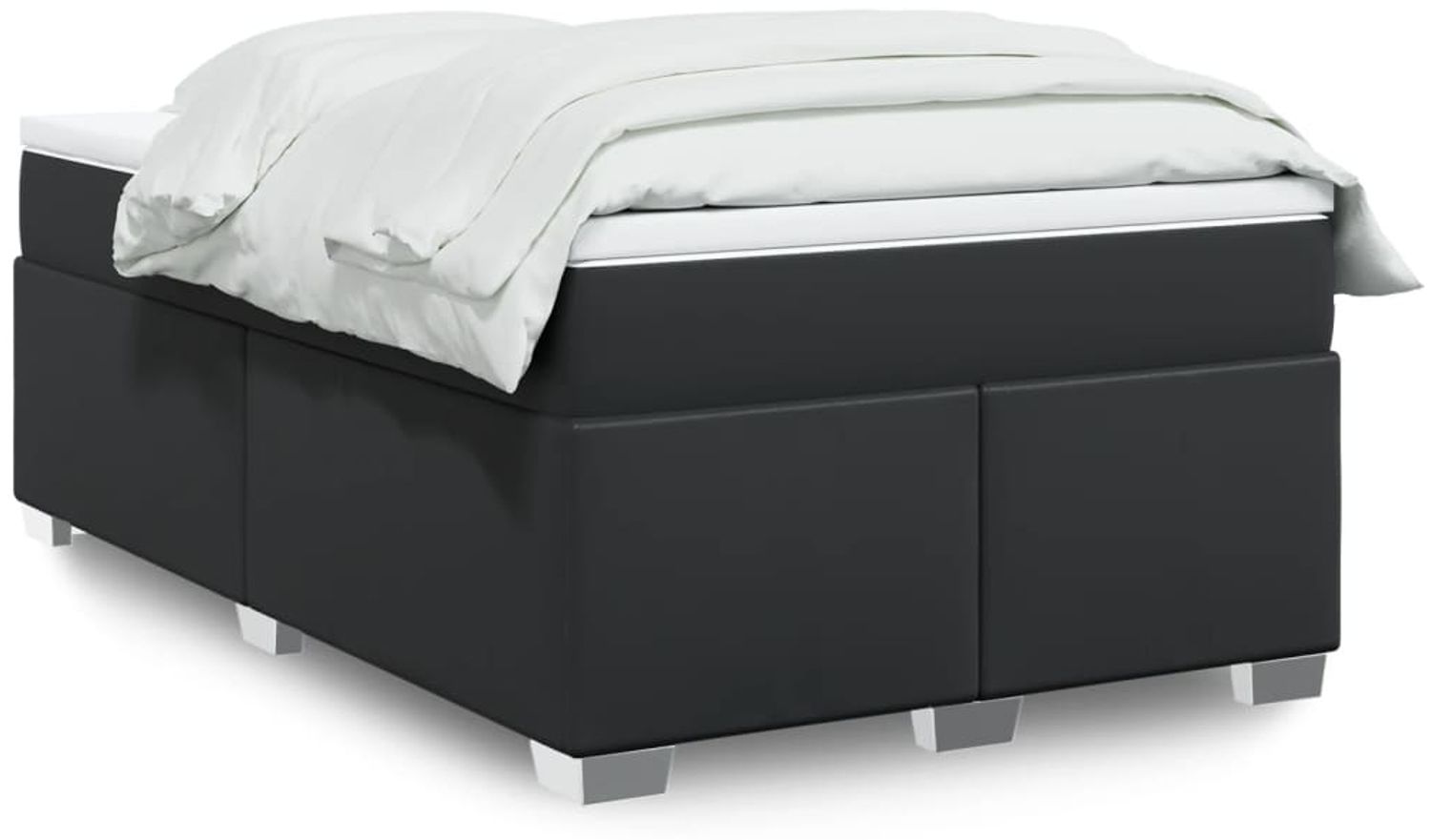 vidaXL Boxspringbett mit Matratze Schwarz 120x200 cm Kunstleder 3285205 Bild 1