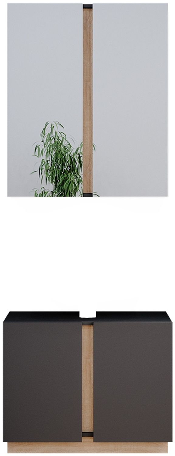 Badmöbel-Set Gloria Anthrazit 2 Teile Vicco Bild 1