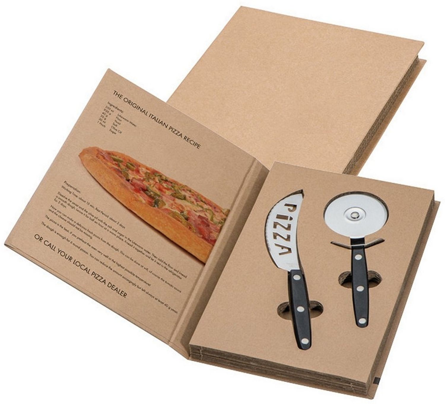 Macma Pizzaschneider 2-teiliges Pizzaset / bestehend aus Pizzaroller und Pizzamesser Bild 1