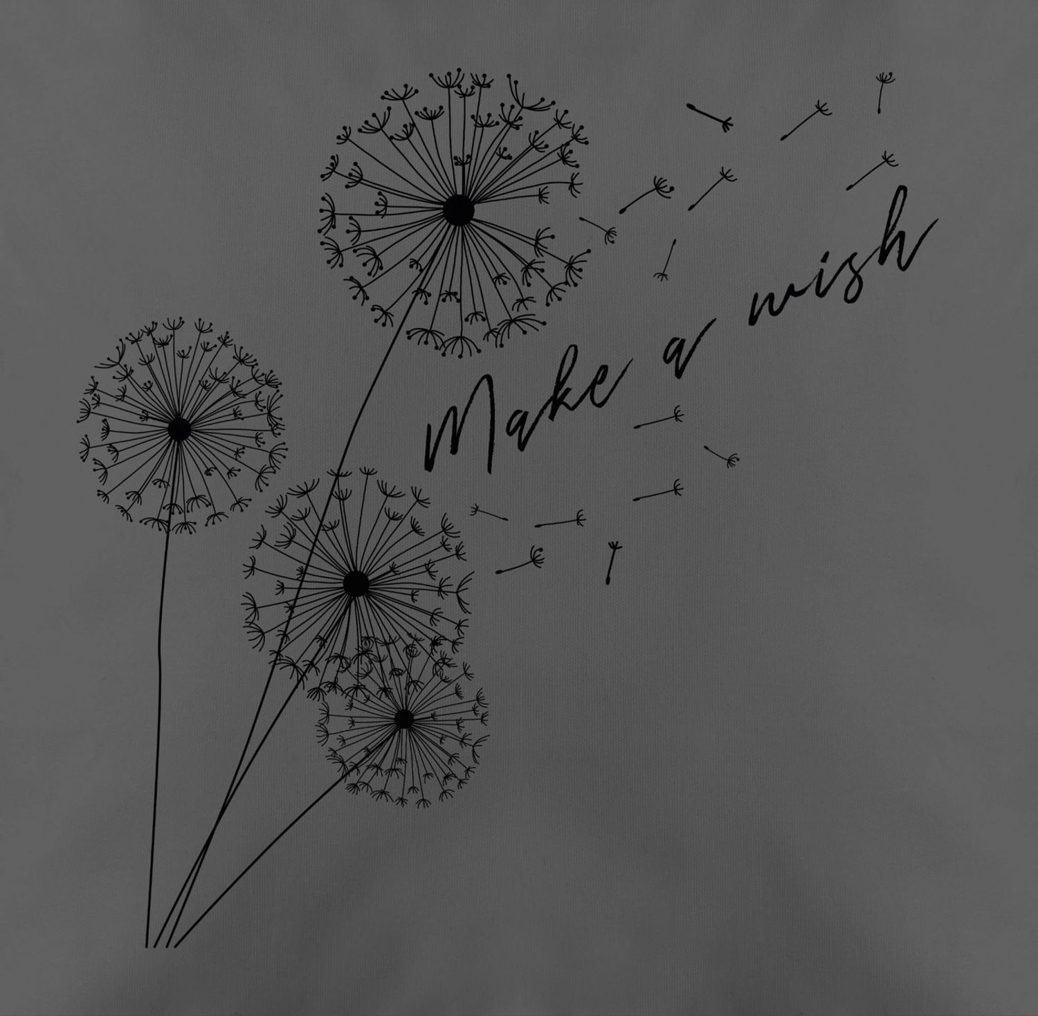Shirtracer Kissenbezüge Pusteblume Make a wish Schwarz, (1 Stück), Deko-Kissen mit Spruch Bild 1