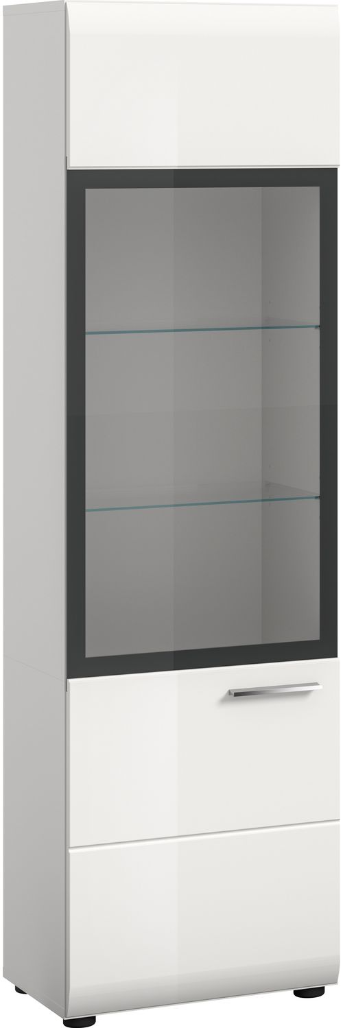Vitrine (B/H/T: 45x160x34 cm) in weiß hochglanz tiefzieh Bild 1