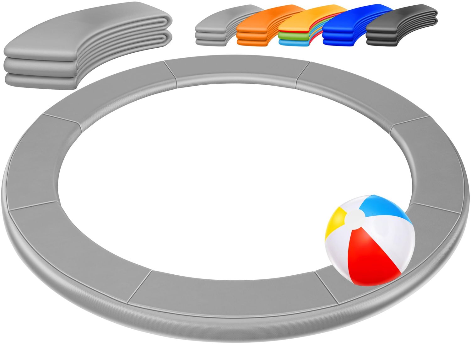 KESSER® - Trampolin Randabdeckung Ø 244 , 305 , 366 , 426 cm , 30cm breit 100% UV-beständig reißfest Federabdeckung , Grün , Blau Hellgrau, 366 cm Bild 1
