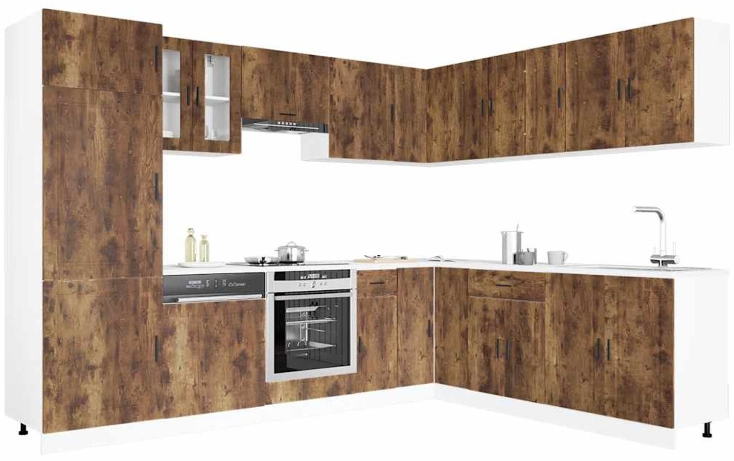 vidaXL 14-tlg. Küchenschrank-Set Porto Räuchereiche Holzwerkstoff 3314996 Bild 1