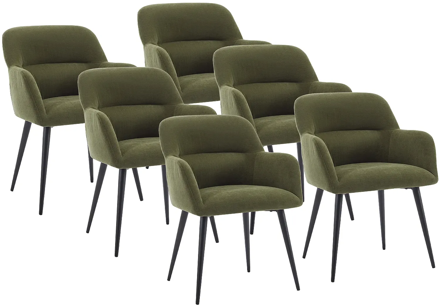Vente-unique - HEKA Stuhl Stoff Grün - B 61 cm x H 78 cm x L 59,5 cm Bild 1
