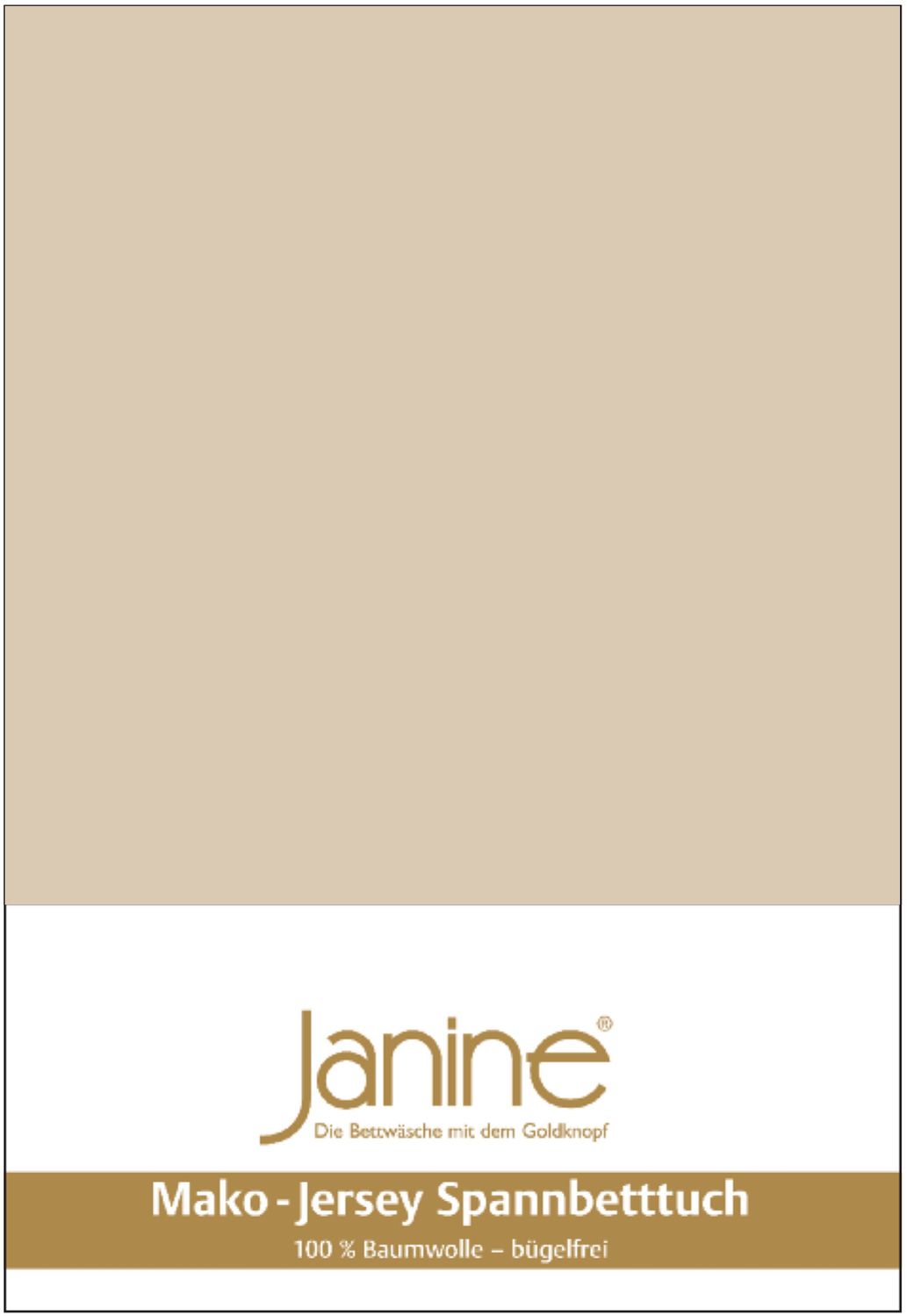 Janine Mako Jersey Spannbetttuch Bettlaken 140-160x200 cm OVP 5007 29 sand Bild 1