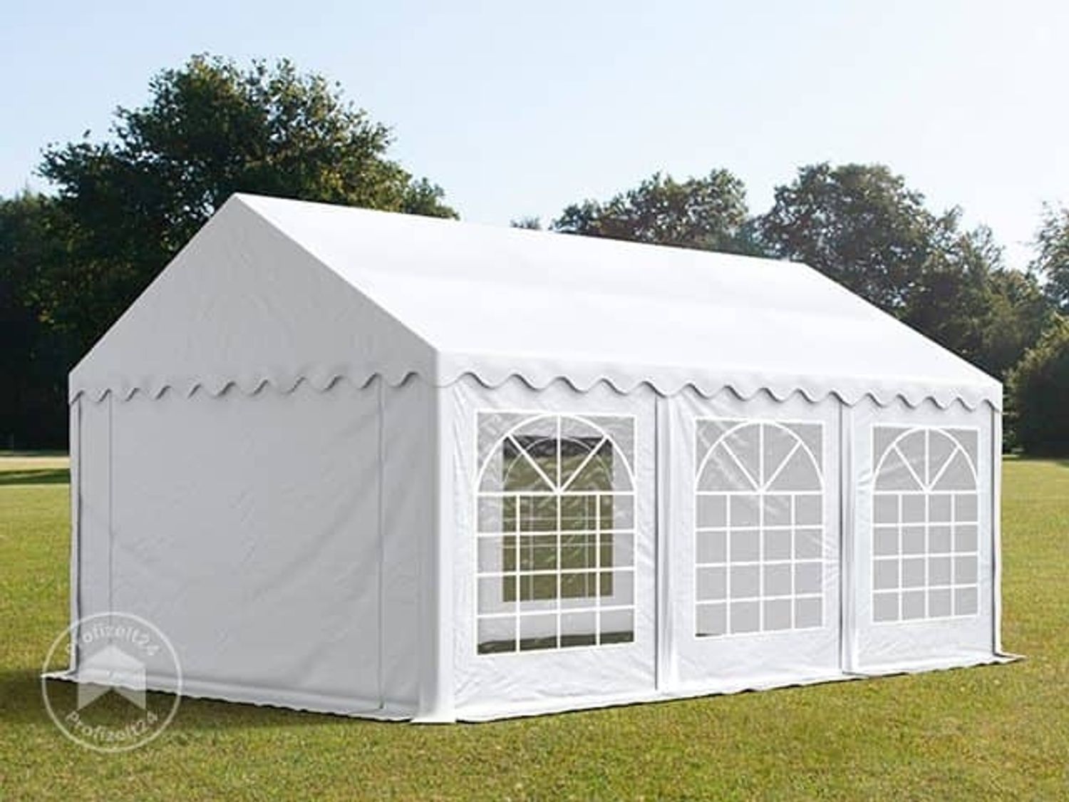 Party-Zelt Festzelt 4x6 m feuersicher Garten-Pavillon -Zelt PVC Plane 750 N in weiß Wasserdicht Bild 1