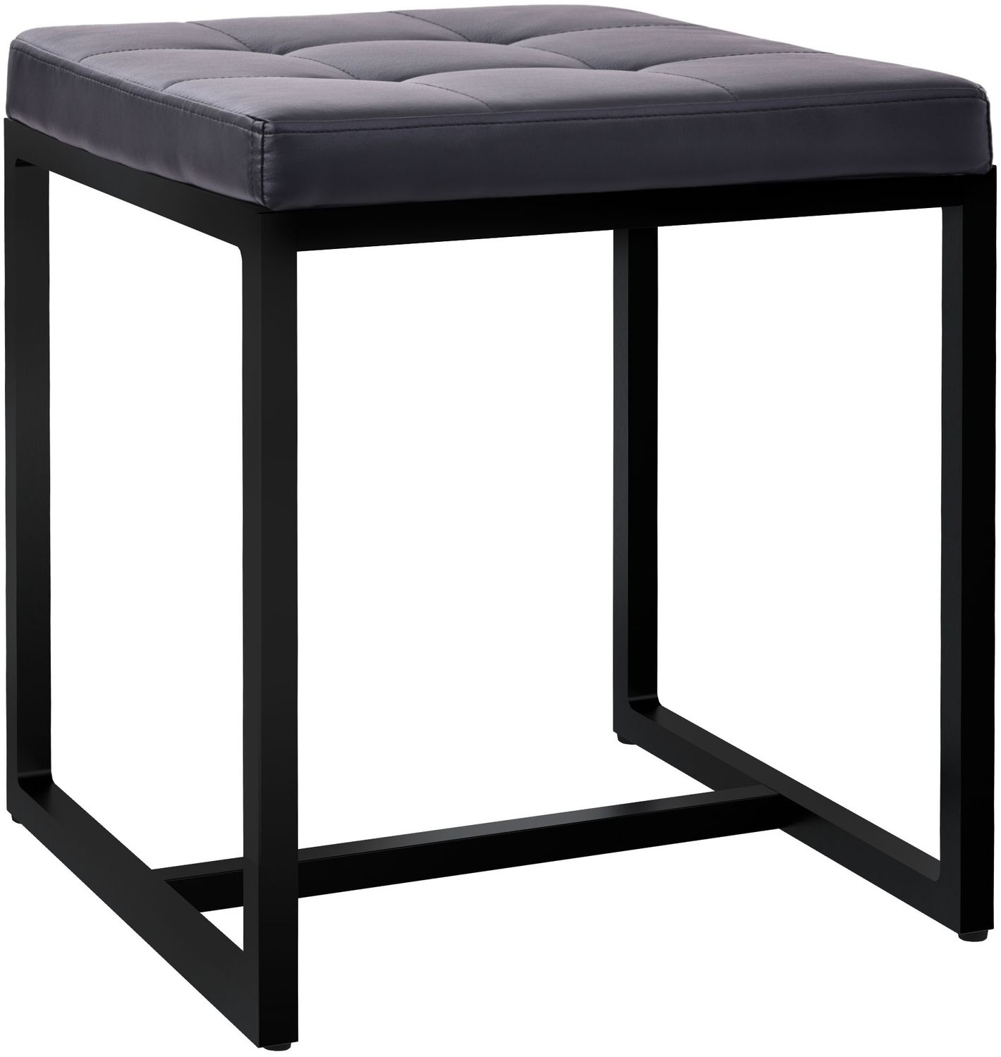 CLP Sitzhocker Barci mit Polsterung und schwarzem Eisengestell,schwarz Kunstleder Bild 1