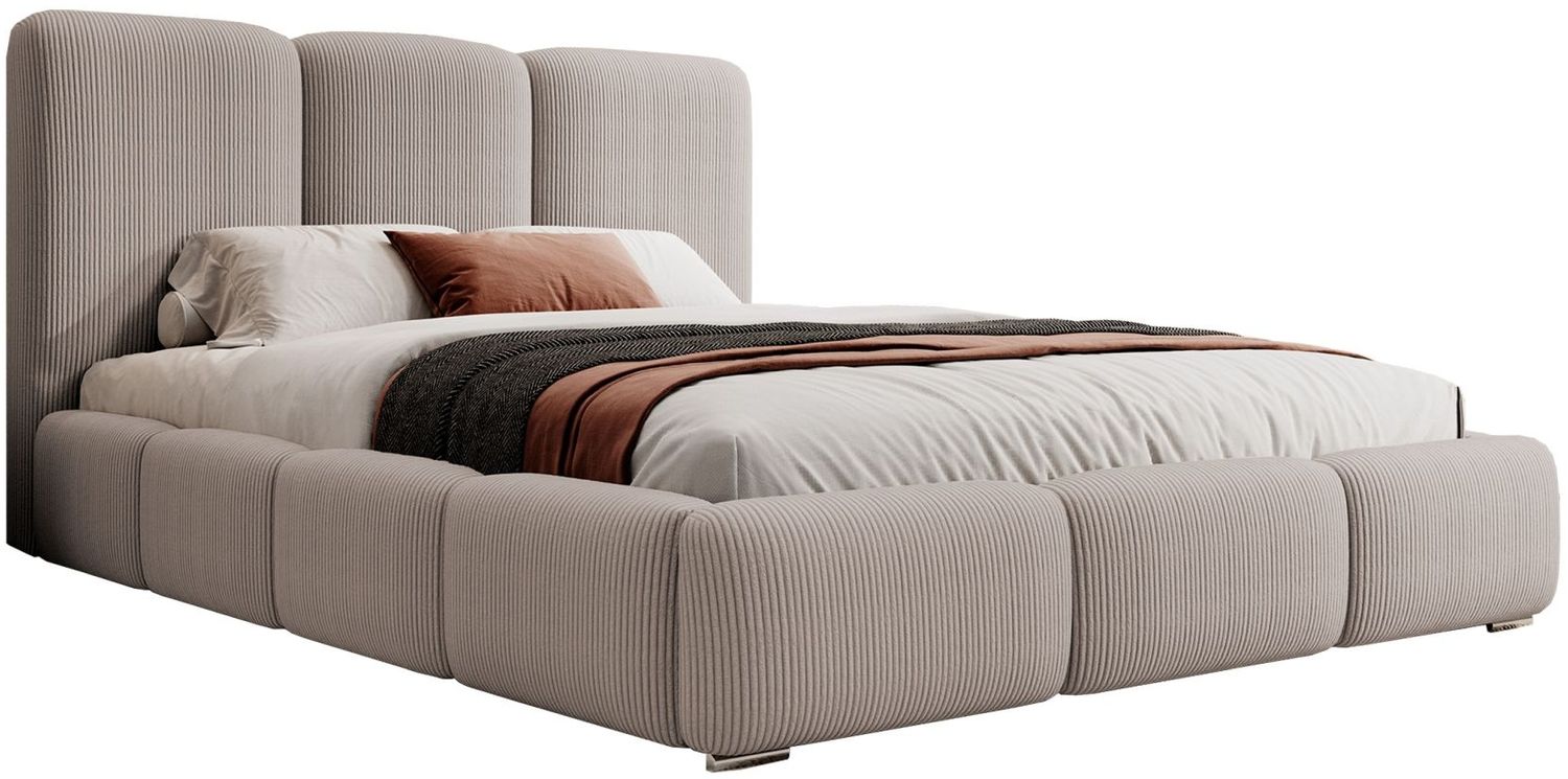 Selsey 'Bauro' Polsterbett mit Stauraum und Cordbezug, dunkelbeige, 160x200 cm Bild 1