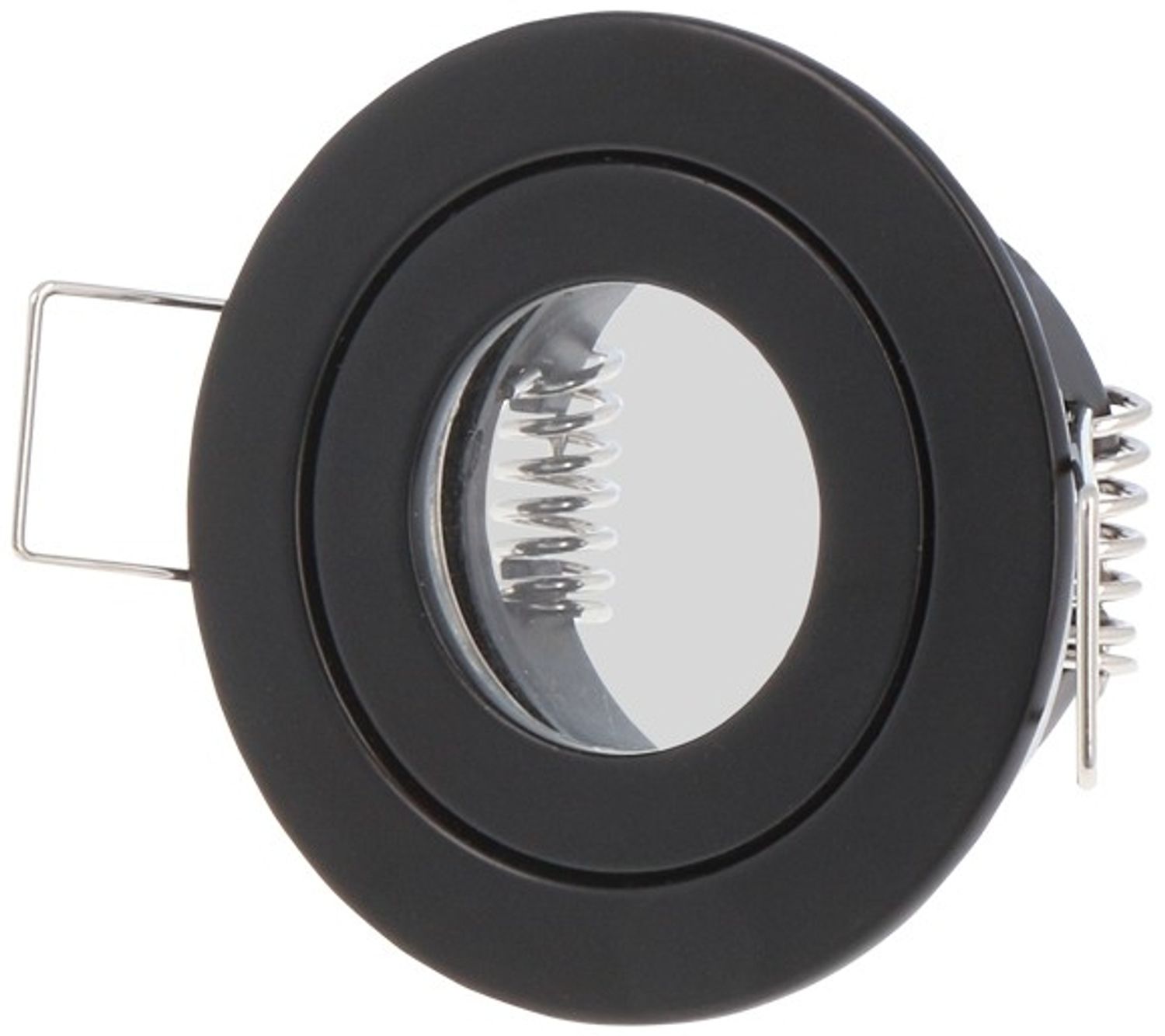 LED Line IP44 Einbaustrahler Set GU4 MR11 Leuchte Spot Einbaurahmen Wasserdicht Lampe Rund Schwarz aus Aluminium mit GU5.3 Fassung keine Leuchtmittel Bild 1